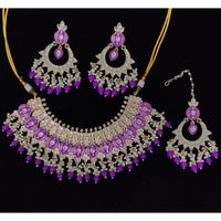 Pooja Bangles Gold Plated Kundan Stone & Meenakari Necklace Set