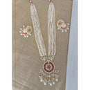 Pooja Bangles Gold Plated Kundan Stone & Pearl Necklace Set