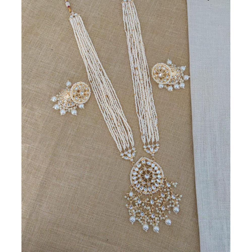Pooja Bangles Gold Plated Kundan Stone & Pearl Necklace Set