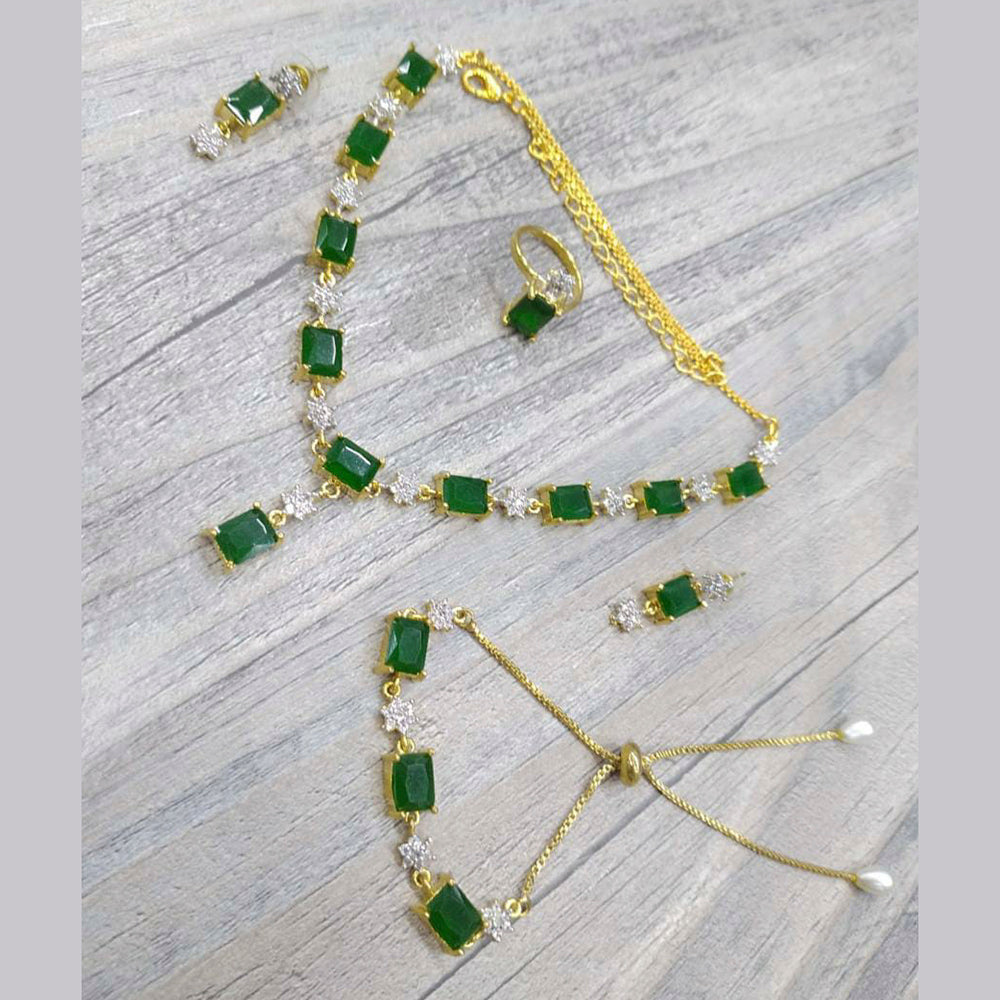 Pooja Bangles American Diamond Necklace Set