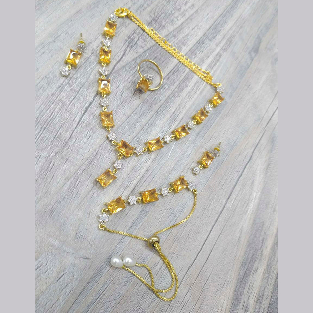 Pooja Bangles American Diamond Necklace Set