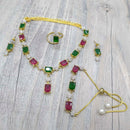 Pooja Bangles American Diamond Necklace Set