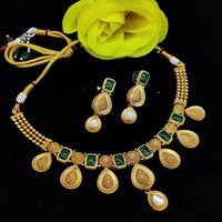Pooja Bangles Gold Plated Crystal Stone Necklace Set