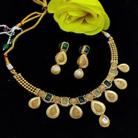 Pooja Bangles Gold Plated Crystal Stone Necklace Set