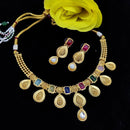 Pooja Bangles Gold Plated Crystal Stone Necklace Set