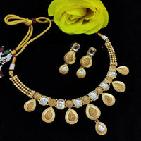 Pooja Bangles Gold Plated Crystal Stone Necklace Set
