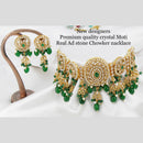 Pooja Bangles Gold Plated Ad Stone & Pearl Necklace Set