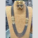 Pooja Bangles Gold Plated Kundan Stone & Beads Necklace Set