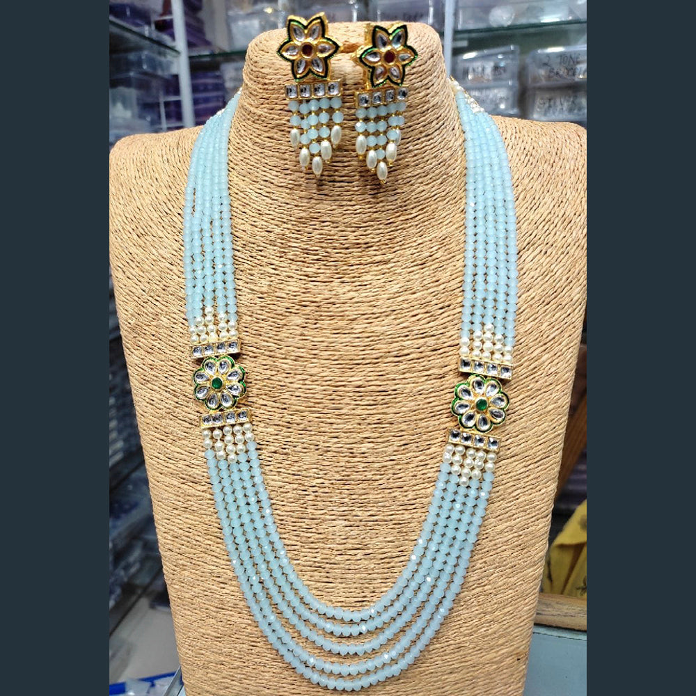 Pooja Bangles Gold Plated Kundan Stone & Beads Necklace Set