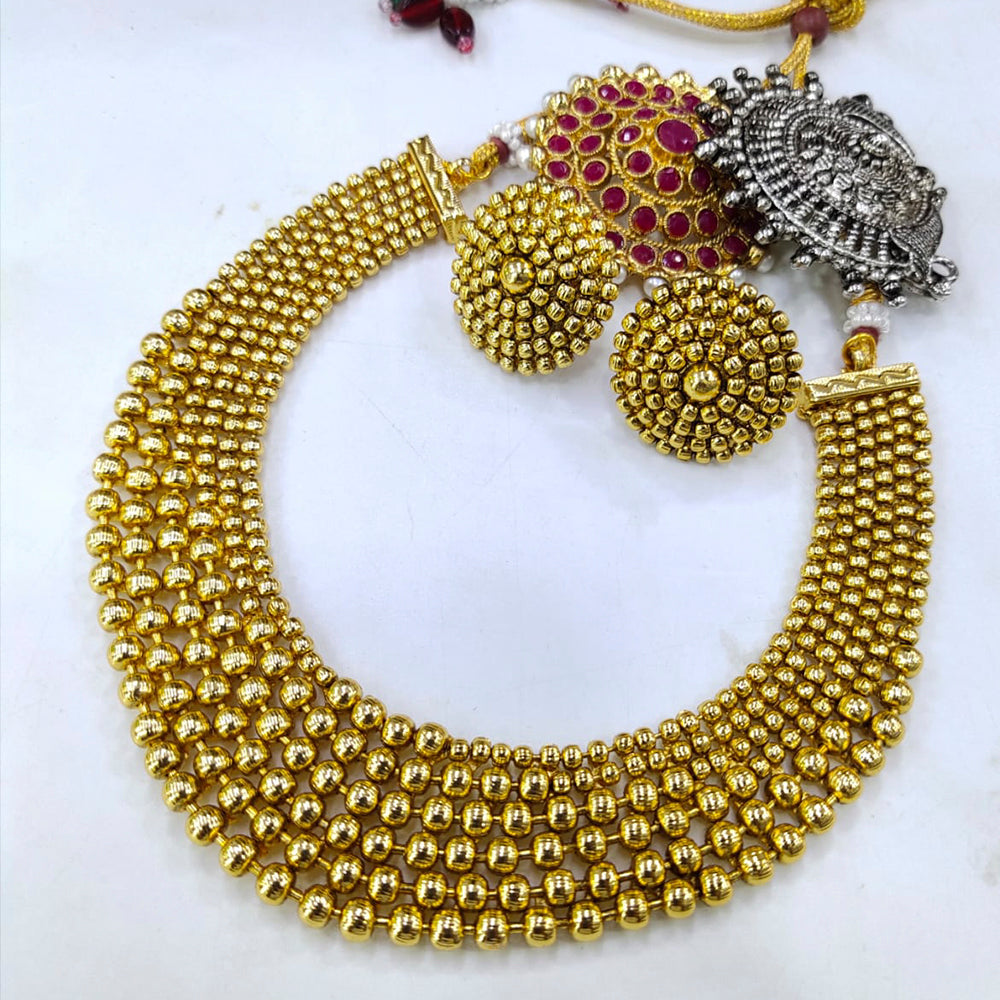 Pooja Bangles Gold Plated Choker Necklace Set