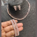 Pooja Bangles American Diamond Necklace Set With Bangles