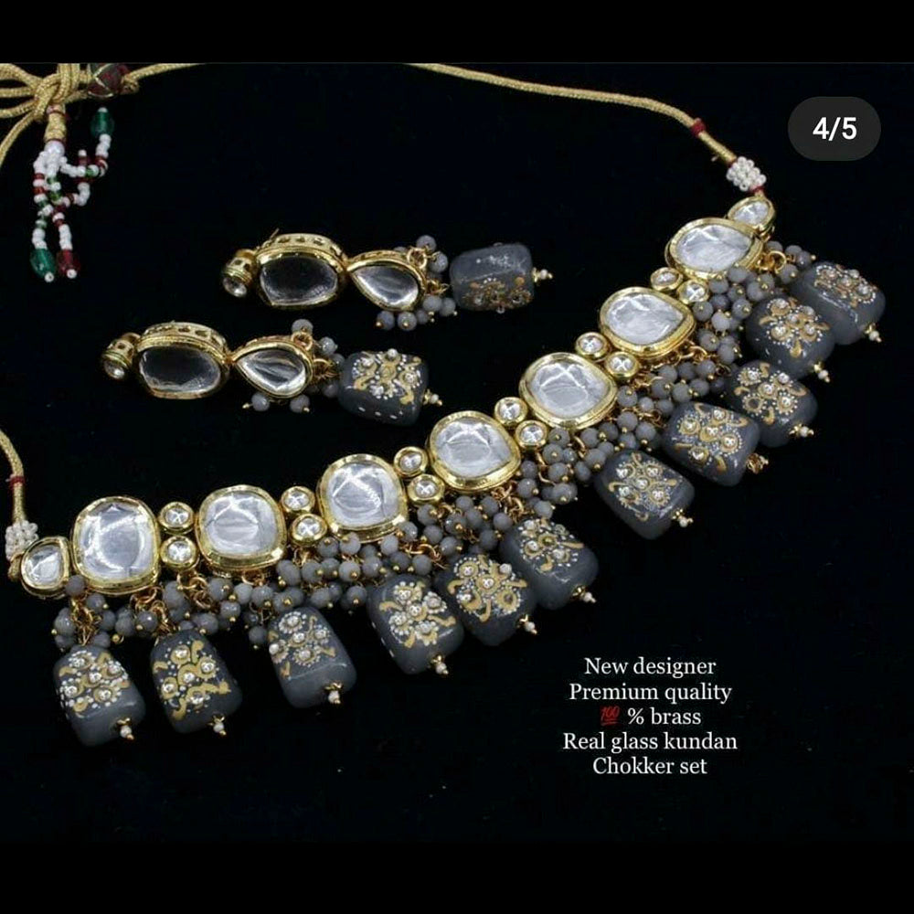 Pooja Bangles Gold Plated Kundan & Beads Necklace Set