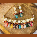 Pooja Bangles Gold Plated Kundan & Beads Necklace Set