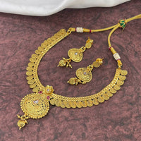 Pooja Bangles Gold Plated Kundan Stone Necklace Set