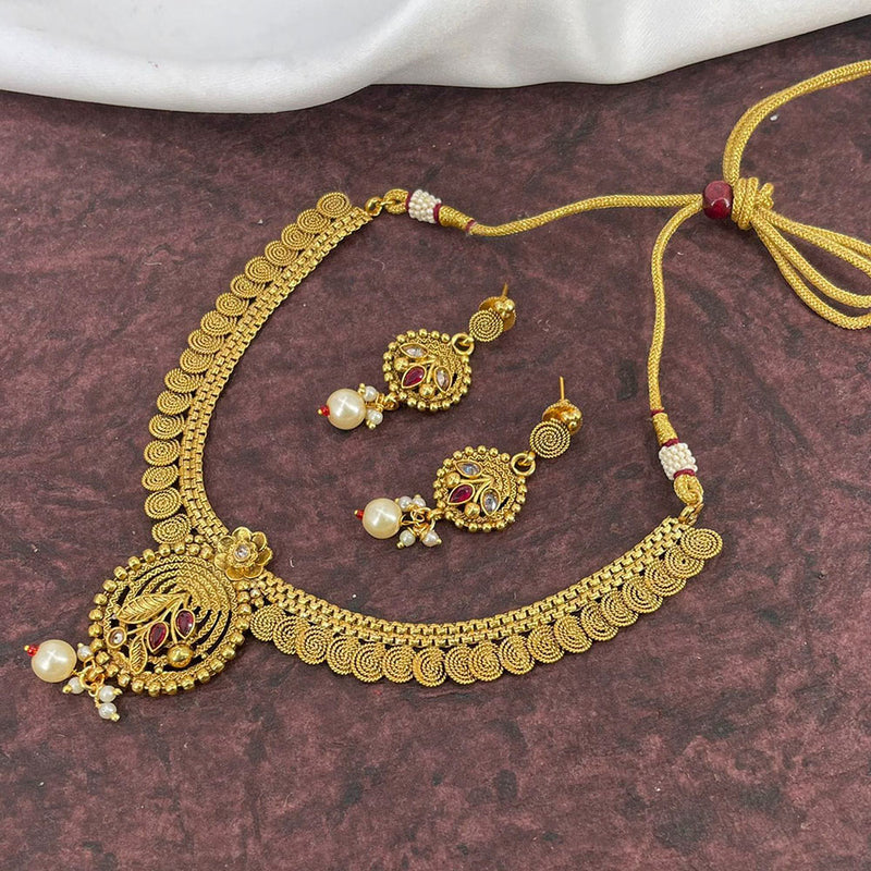 Pooja Bangles Gold Plated Kundan Stone Necklace Set