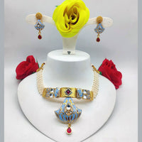 Pooja Bangles Gold Plated Meenakari And Crystal Stone Necklace Set