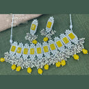 Pooja Bangles Silver Plated Kundan & Crystal Stone & Beads Necklace Set