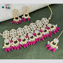 Pooja Bangles Gold Plated Kundan Stone & Beads Necklace Set