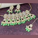 Pooja Bangles Gold Plated Kundan Stone & Beads Necklace Set