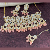 Pooja Bangles Gold Plated Kundan Stone & Beads Necklace Set