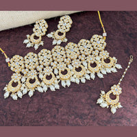 Pooja Bangles Gold Plated Kundan Stone & Beads Necklace Set