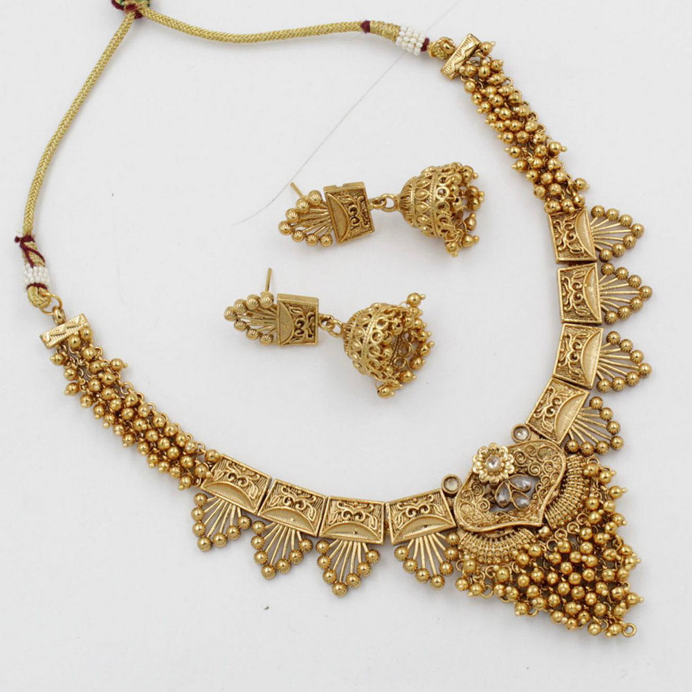 Pooja Bangles Gold Plated Choker Necklace Set