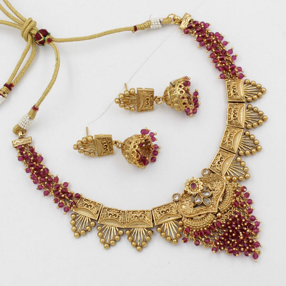 Pooja Bangles Gold Plated Choker Necklace Set