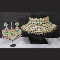 Pooja Bangles Gold Plated Kundan Stone & Beads Necklace Set