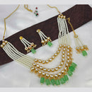 Pooja Bangles Gold Plated Kundan Stone & Beads Necklace Set