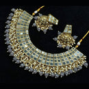 Pooja Bangles Gold Plated Kundan Stone & Beads & Mirror Necklace Set