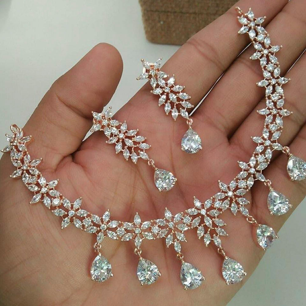 Pooja Bangles American Diamond Necklace Set