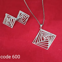 Pooja Bangles Silver Plated Austrian Stone Pendant Set