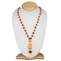 Mahi Lord Shiva Naag and Damru Religious Pendant with 24 Inch Rudraksh Mala for Men and Women (PS1101709G)