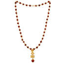 Mahi Lord Shiva Naag and Damru Religious Pendant with 24 Inch Rudraksh Mala for Men and Women (PS1101709G)