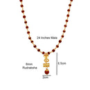 Mahi Lord Shiva Naag and Damru Religious Pendant with 24 Inch Rudraksh Mala for Men and Women (PS1101709G)