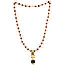 Mahi OM Trishul and Shiva Damru Religious Pendant with 24 Inch Rudraksh Mala for Men and Women (PS1101710G)