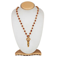 Mahi Lord Hanuman Gada Religious Pendant with 24 Inch Rudraksh Mala for Men (PS1101714G)