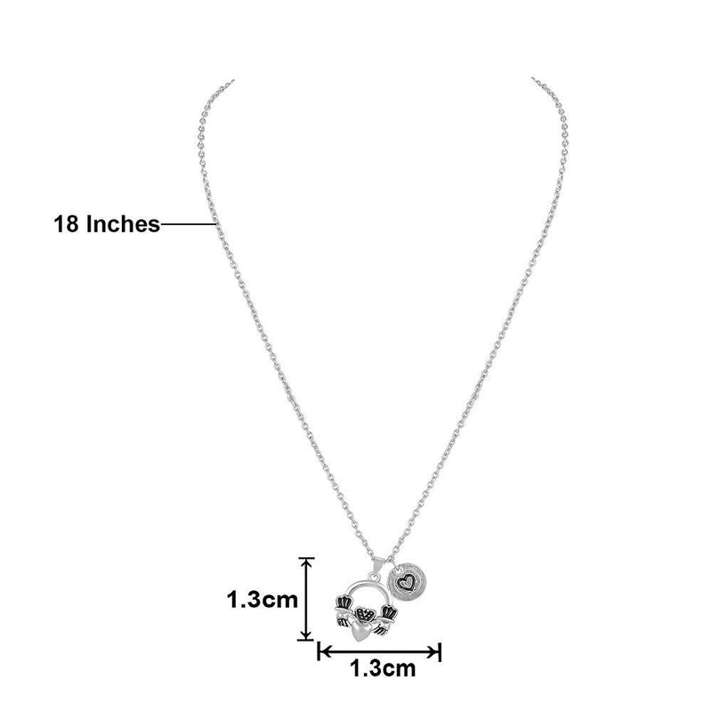 Mahi Heart Coin Charm Pendant with Link Chain for Women (PS1101755R)