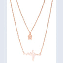 Mahi Rosegold Plated Stylish Fashionable Multilayer Chain Charm Pendants Necklace (PS1101761Z)