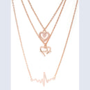 Mahi Rose Gold Plated Stylish Fashionable Multilayer Chain Charm Pendants Necklace (PS1101762Z)