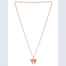 Mahi Heart Dolphino Pendant with Solitaire Pink Swarovski Crystal for Women (PS1101764ZPin)