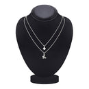 Mahi Multilayer Floral and Butterfly Charms Multi Strand Chain Pendants Layered Necklace for Women (PS1101767R)