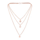 Mahi Multilayer Wheel, Lotus and Hexagone Charms Multi Strand Chain Pendants Layered Necklace for Women (PS1101769Z)