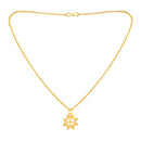 Mahi Gold Plated Sun Pendant with Chain for Men and Women (PS1101778G)