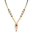 Mahi Adorable Mangalsutra / Tanmaniya with Black Beaded Chain and Crystals for Women (PS1101790G)