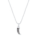 Mahi Rhodium Plated Claw Shaped Black Crystals Unisex Pendant with Chain (PS1101814RBla)