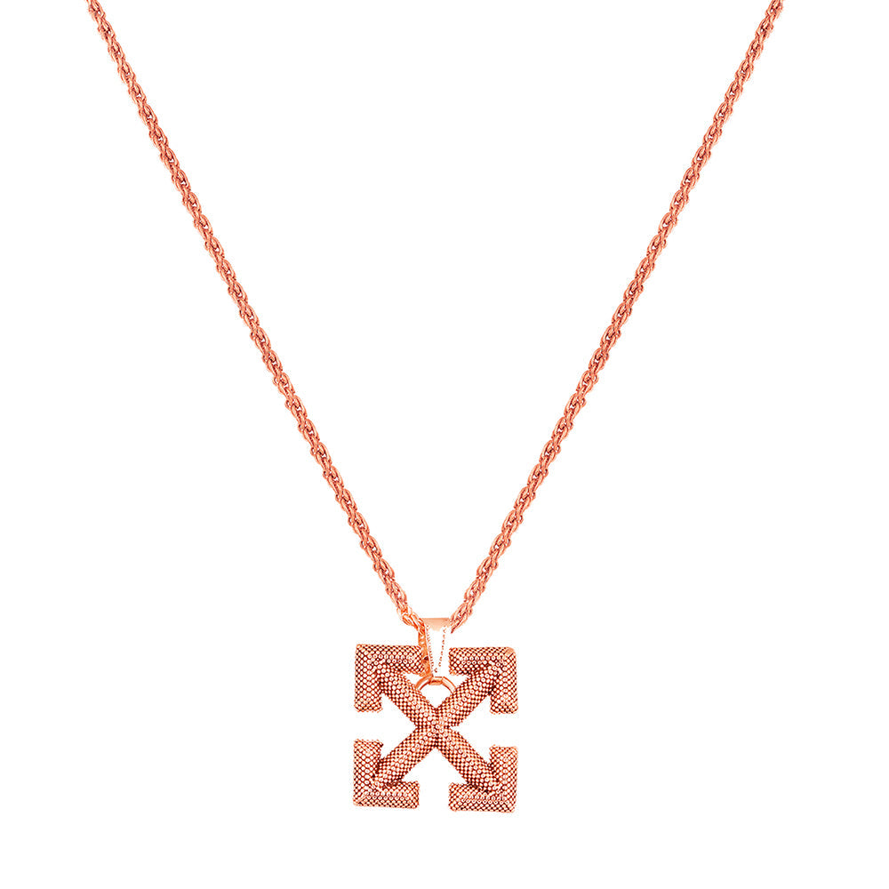 Mahi Rose Gold Plated Arrow Shaped Pendant Necklace with Chain (PS1101816Z)