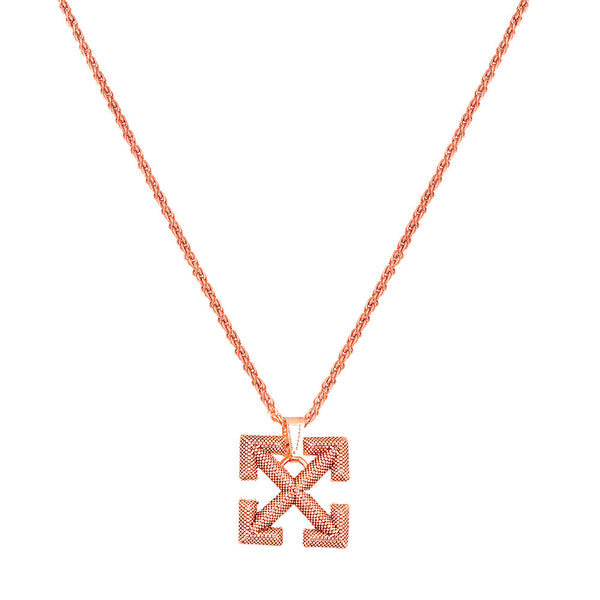 Mahi Rose Gold Plated Arrow Shaped Pendant Necklace with Chain (PS1101816Z)