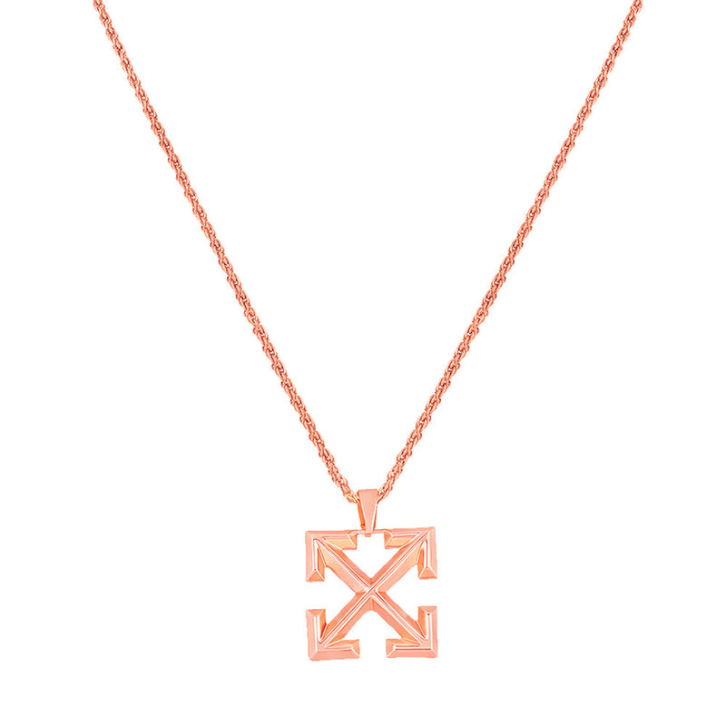 Mahi Rose Gold Plated Arrow Shaped Pendant Necklace with Chain (PS1101817Z)