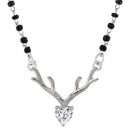 Mahi Deer Heart Shaped Mangalsutra Necklace with Tanmaniya Chain & Cubic Zirconia for Women (PS1101847R)